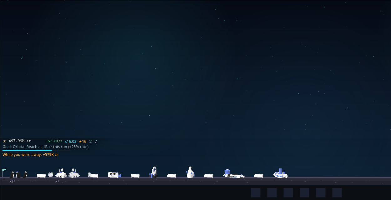 The Taskbar Colony strip above a Windows taskbar: solar farm, domes, greenhouses, launch pad and colonists under a starfield
